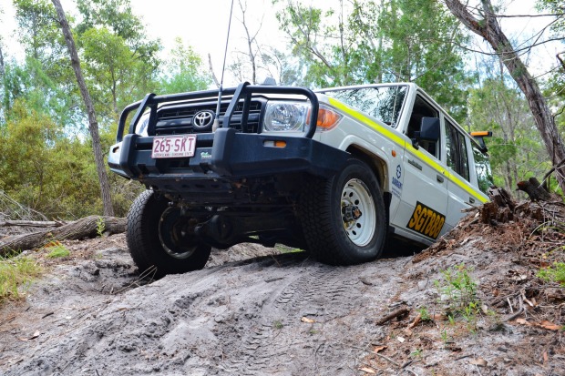 The specially designed area for learning to use the four wheel drive vehicles is no easy ride.