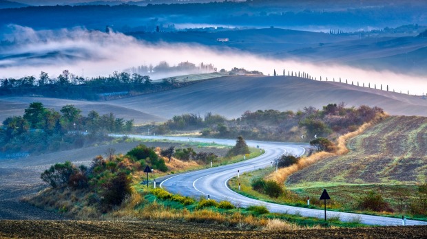 Perennial roadtrip favourite: Tuscany at sunrise is hard to beat.