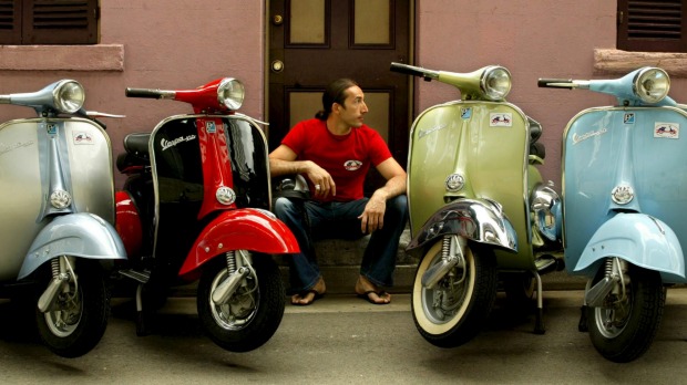 Vespa scooters.