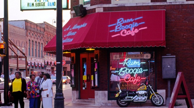 Famous shop: The Schwab department store behind the Rum Boogie Cafe in Beale Street, Memphis.