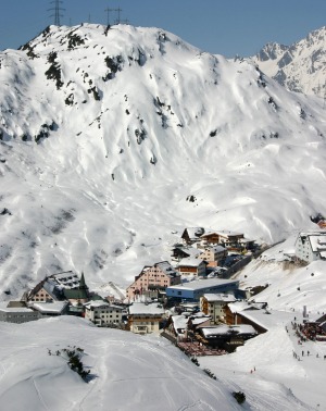 St Christoph ski resort, over the ridge and linked by ski lifts and runs to St Anton.