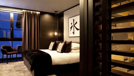 A bedroom at the Kasara Niseko Village Townhouse.