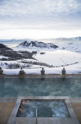 The pool at Amangani, Jackson Hole, Wyoming, USA.