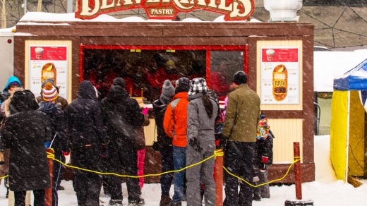 Beavertail Pastry Stand on the Skateway Rideau Canal during Winterlude.