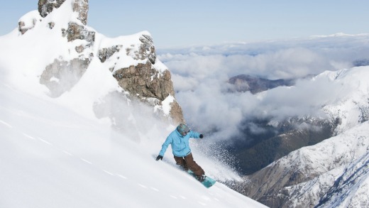 Skiing on Mt Hutt, New Zealand.