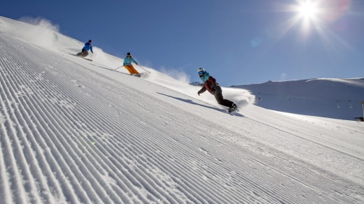 Groomed powder at Mt Hutt.