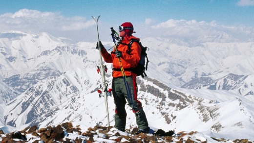 Skiing at the Shemshak Ski Resort, Alborz Mountains, Iran.