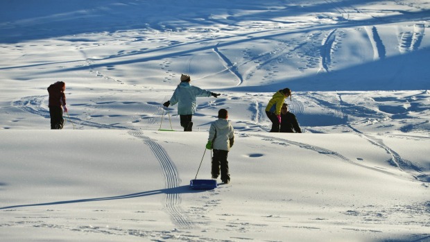 Plenty of man made snow on the Bourke street run at Mt Buller for the opening this weekend.