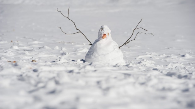 Snowman at the bottom of the slopes at Thredbo.