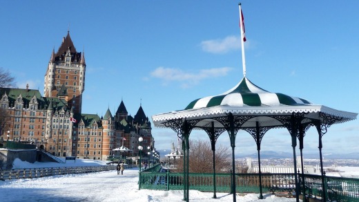 Snowy wonderland: Chateau Frontenac, said to be the most photographed hotel in the world.
