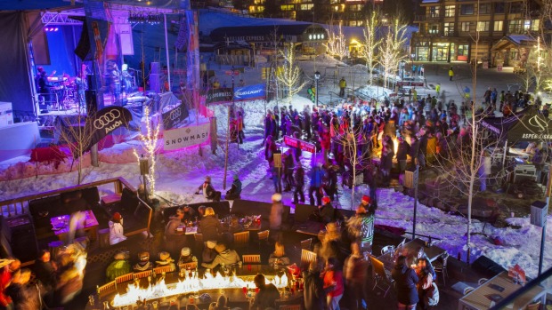 Party town: Night-life abounds on the slopes.