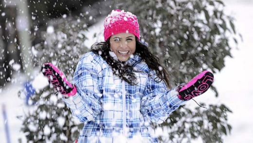 White heaven: Falls Creek has been buried under a blanket of snow.