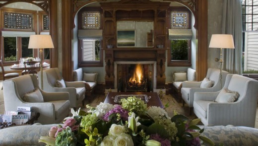 The drawing room at Otahuna Lodge.