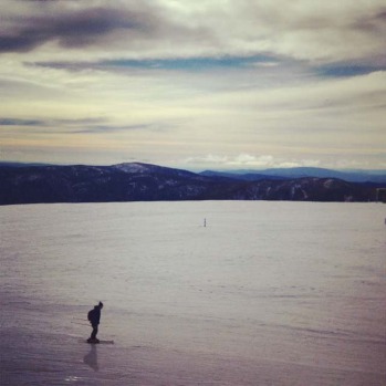 Skiing across an ocean at Mt Buller.