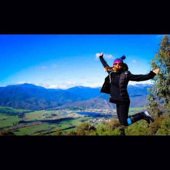 Snow jump at Falls Creek, Victoria.