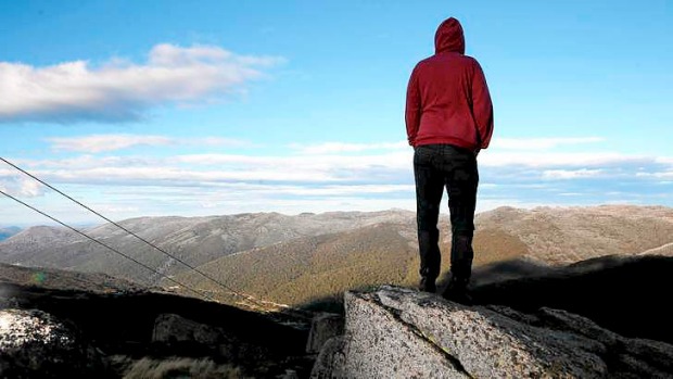 Stuart Parsonage from Kiama, Victoria, at Thredbo's Eagles Nest lookout.