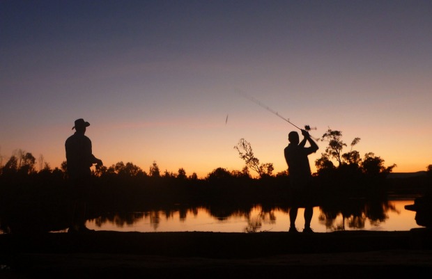 Colin and Mark fishing.