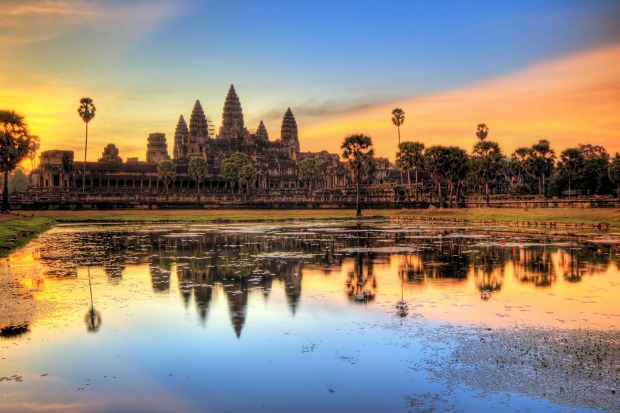 Dawn at Angkor Wat, Cambodia.
