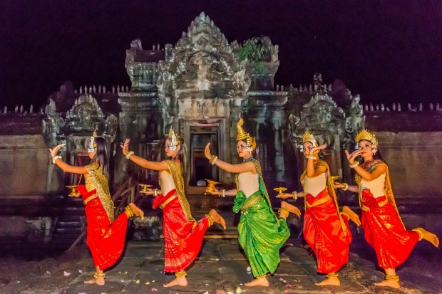 Traditional Apsara Dance at Banteay Samre Temple in Angkor.