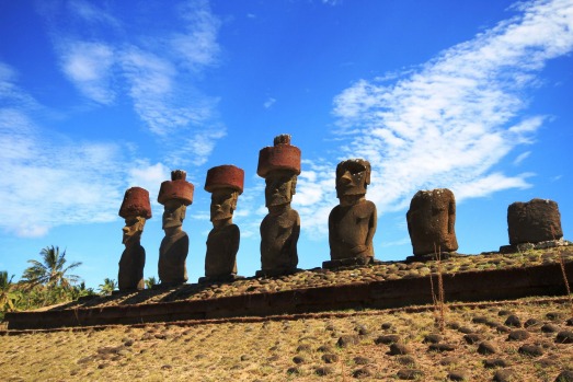 The tour takes in Easter Island's mysterious figures.