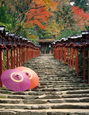 Find elegance in ancient Kyoto: The Kibune shrine.