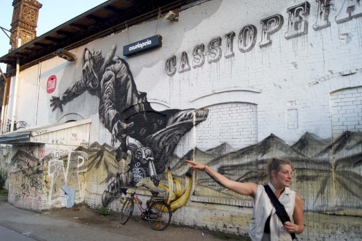 An Alternative Berlin tour guide outside a dance club.