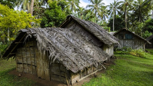 Village huts.