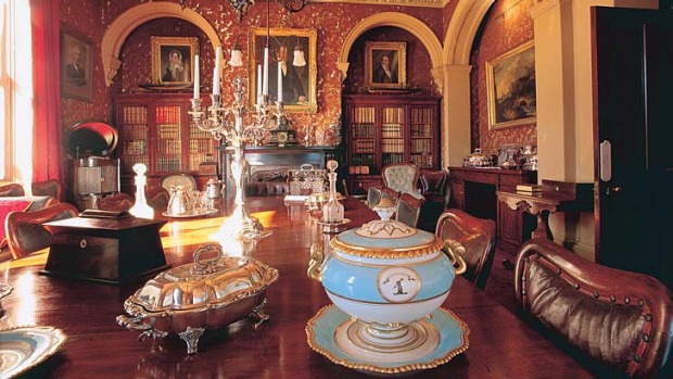 Stately surrounds ... the dining room at Woolmers Estate.