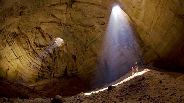 Let there be light ... Oman's Majlis-al-Jinn, one of the world's largest cave chambers.