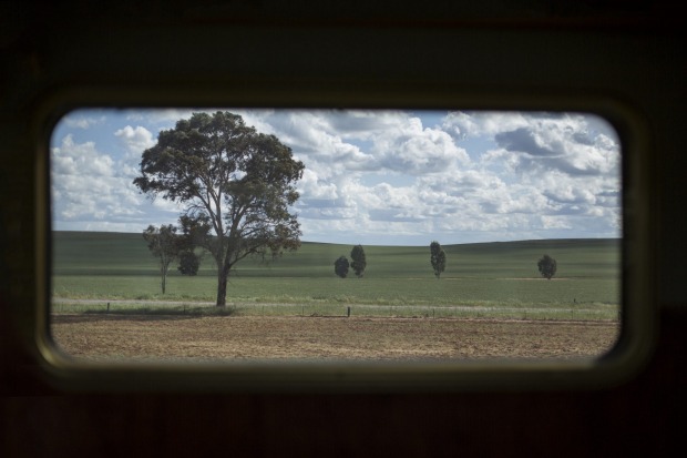 One of the landscapes along the route of the Indian Pacific, as viewed from a train carriage window.