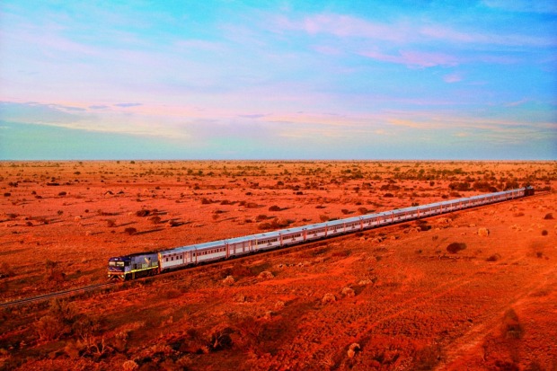 The Indian Pacific train on its epic journey between Sydney and Perth.