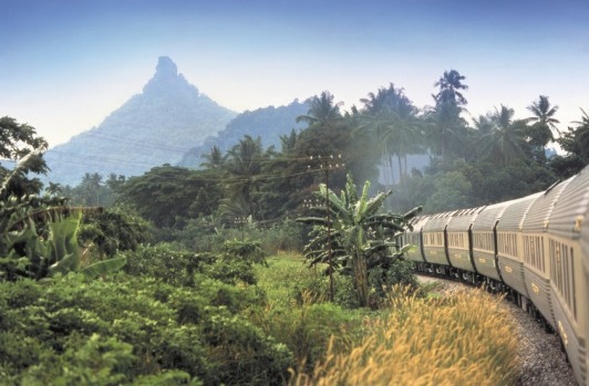 The Eastern & Oriental Express travelling between Singapore and Butterworth.