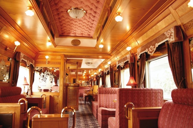 The main bar on the Eastern & Orient Express.