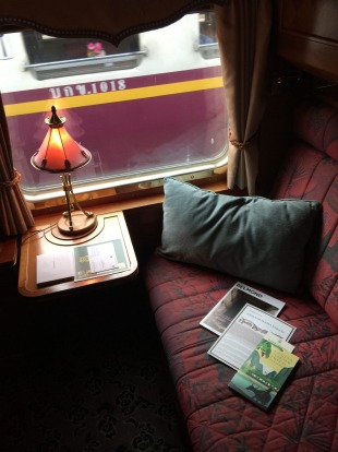 Carrot cake with mascarpone and fruit salad on the Eastern & Oriental Express.