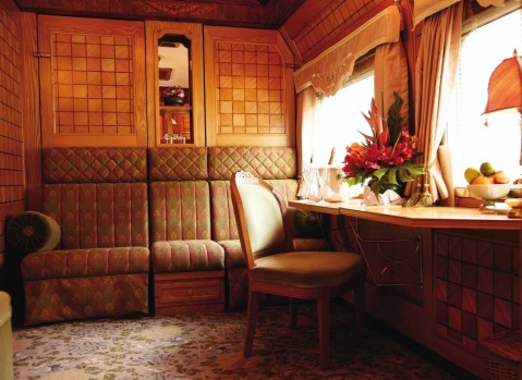 The Presidential Suite on board the Eastern & Orient Express.