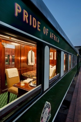 The view from deluxe double suite on the Pride of Africa train.