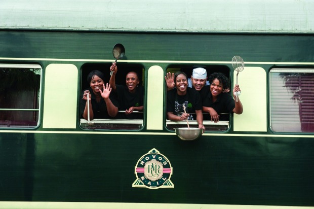 Kitchen staff on Rovos Rail.