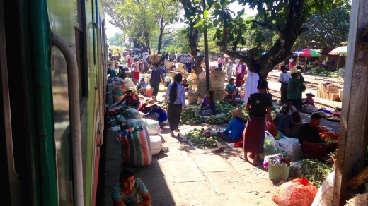 Markets alongside Yangon's 38-station railway loop connecting the outer suburbs with the city centre.