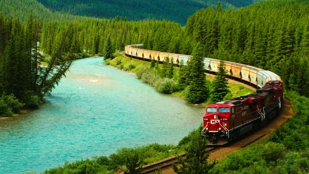 You don't get views like this from plane windows: The Canadian-Pacific Railway stretches from Vancouver, British ...