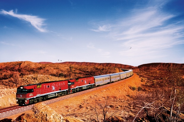 Through the outback: The Ghan from Adelaide to Darwin.