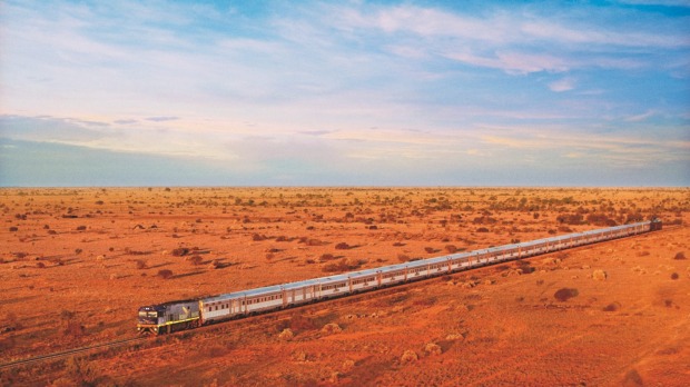 Better than a plane ... the Indian Pacific train rolls through the outback.