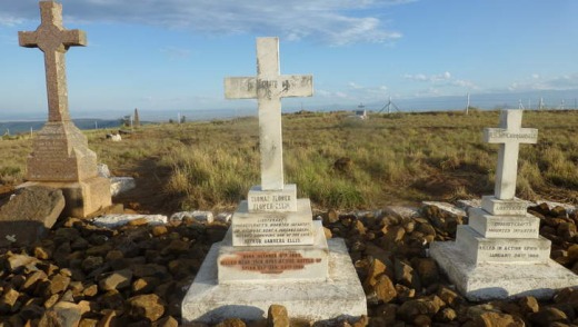 Boer War memorials atop Spioenkop Hill.
