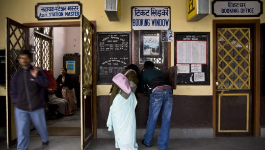 Passengers buy tickets.