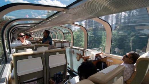 The Rocky Mountaineer's interior.