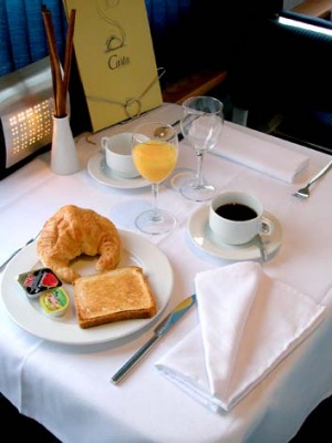 Starters ... breakfast in Grand Class.