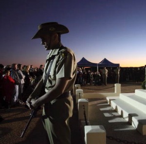Memorial service at Alice Springs.