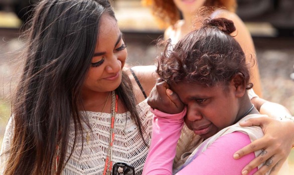 A fan gets emotional with Jessica Mauboy at Watson.