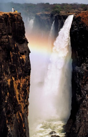 Rugged beauty ... the thunderous Victoria Falls on the Zambezi River.