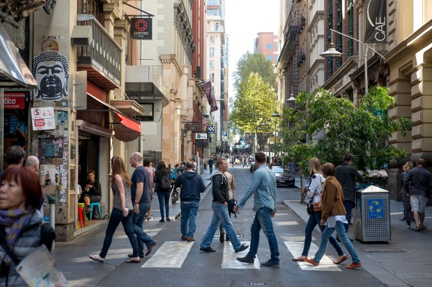 Flinders Lane in the heart of Melbourne.