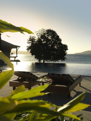 Sunset by the Pebble Beach pool.